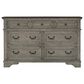 Ashley Lodenbay 7 Drawer Dresser with Mirror in Antiqued Gray and Walnut Brown, , large