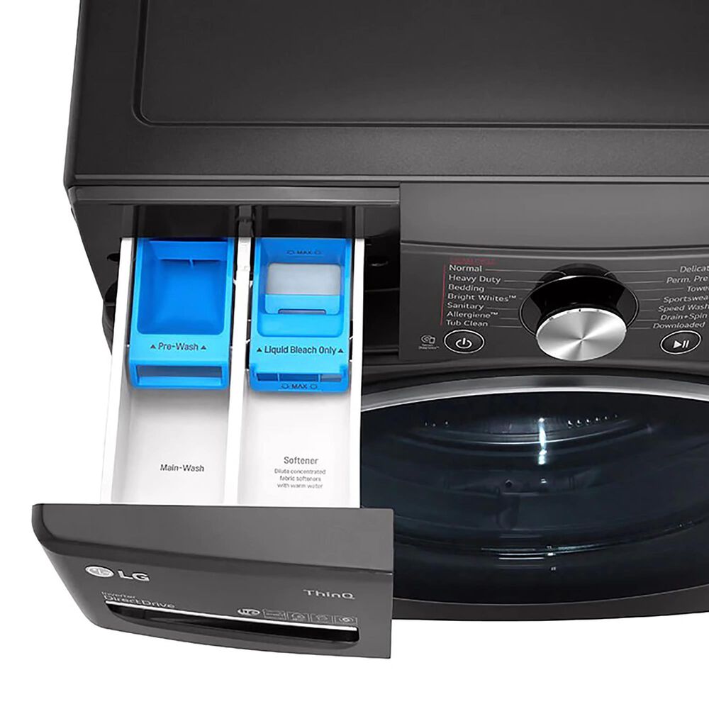 LG 5.0 Cu. Ft. Front Load Washer and 7.4 Cu. Ft. Electric Dryer with TurboWash 360 Laundry Pair in Black Steel, , large