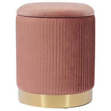 Tov Furniture Zoe Storage Ottoman in Blush Velvet, , large