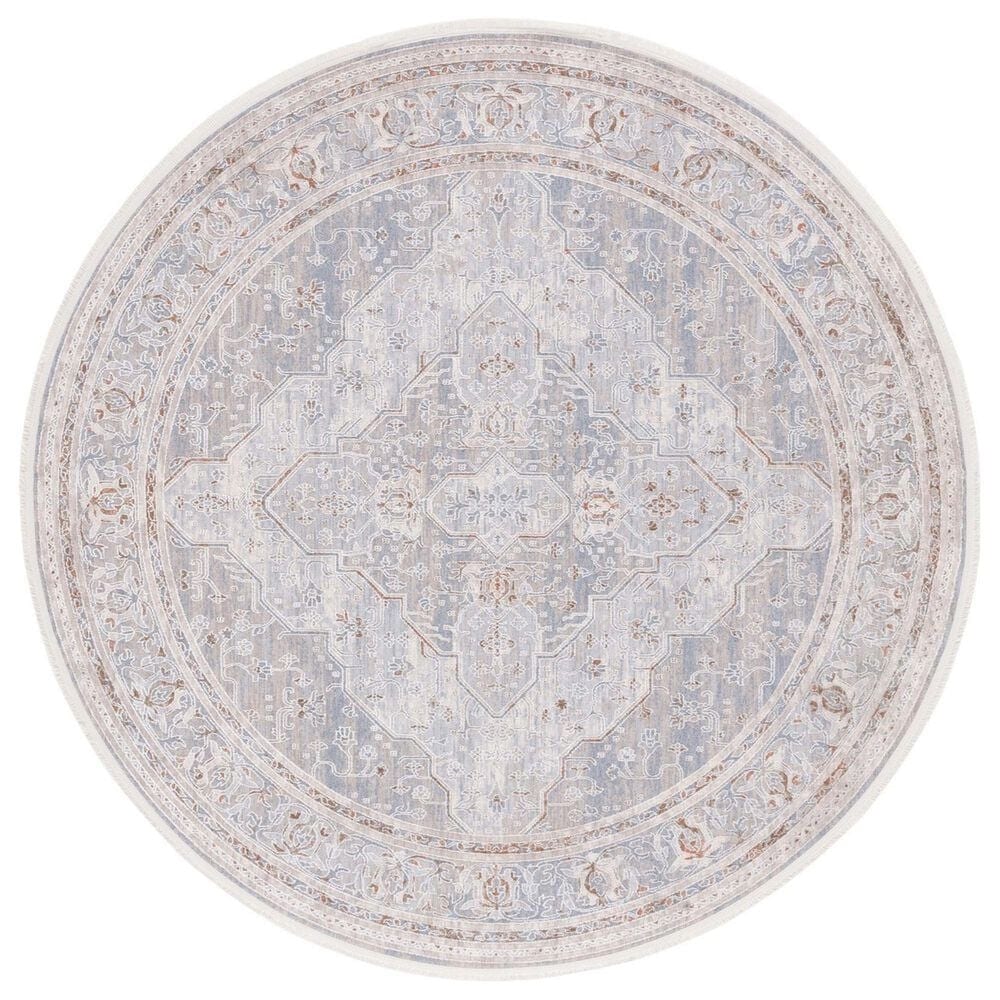 Safavieh Marmara MRM320B 6"7" Round Beige, Blue and Rust Area Rug, , large
