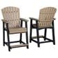 Ashley Fairen Trail Patio Counter Stool in Driftwood and Black (Set of 2), , large