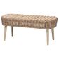 Baxton Studio Raisa Bench in Grey and Light Brown, , large