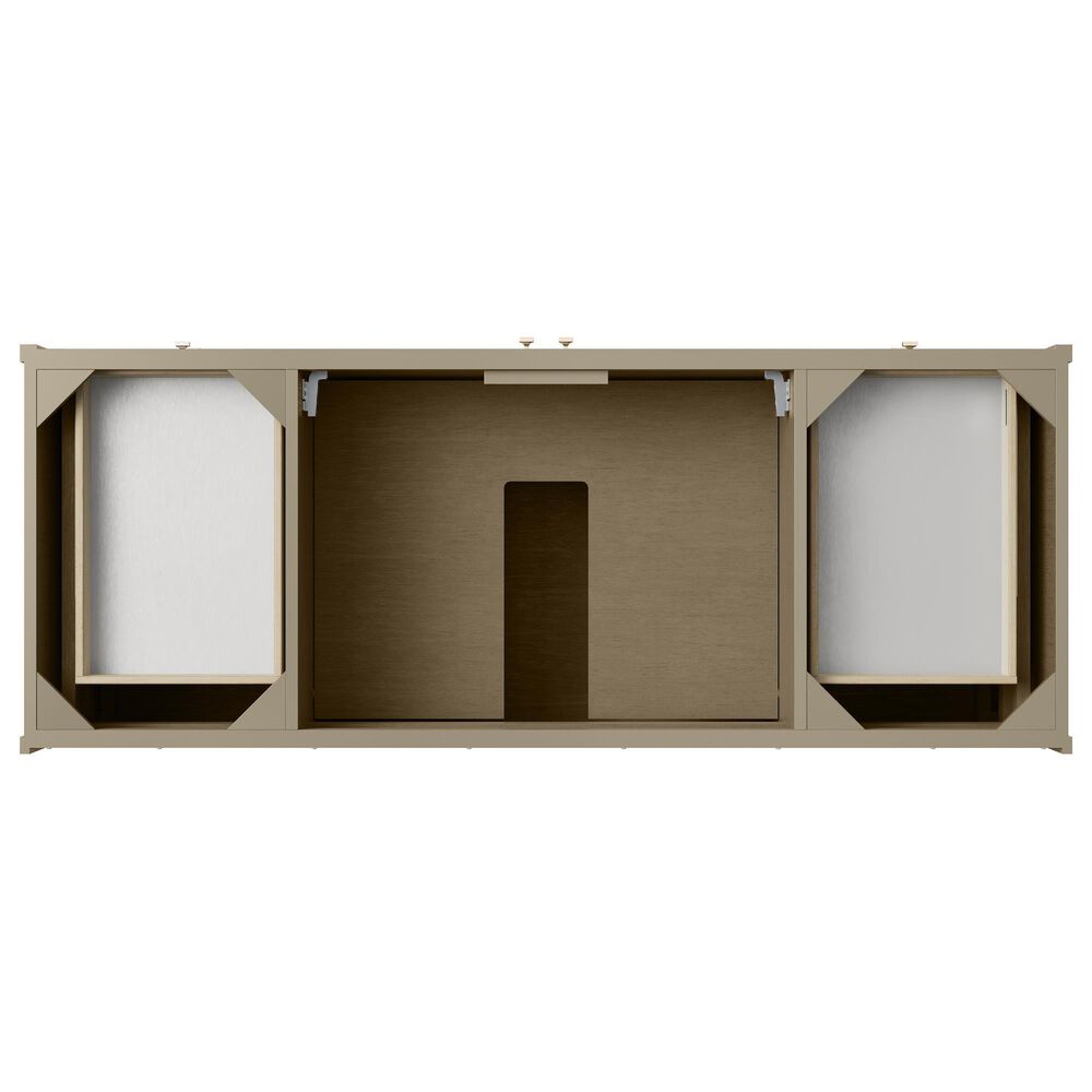 James Martin Vanities Chicago 60" Single Bathroom Vanity in Walnut Whisper with 3 cm Victorian Silver Quartz Top, Rectangular Sink and FreePower Wireless Charger, , large