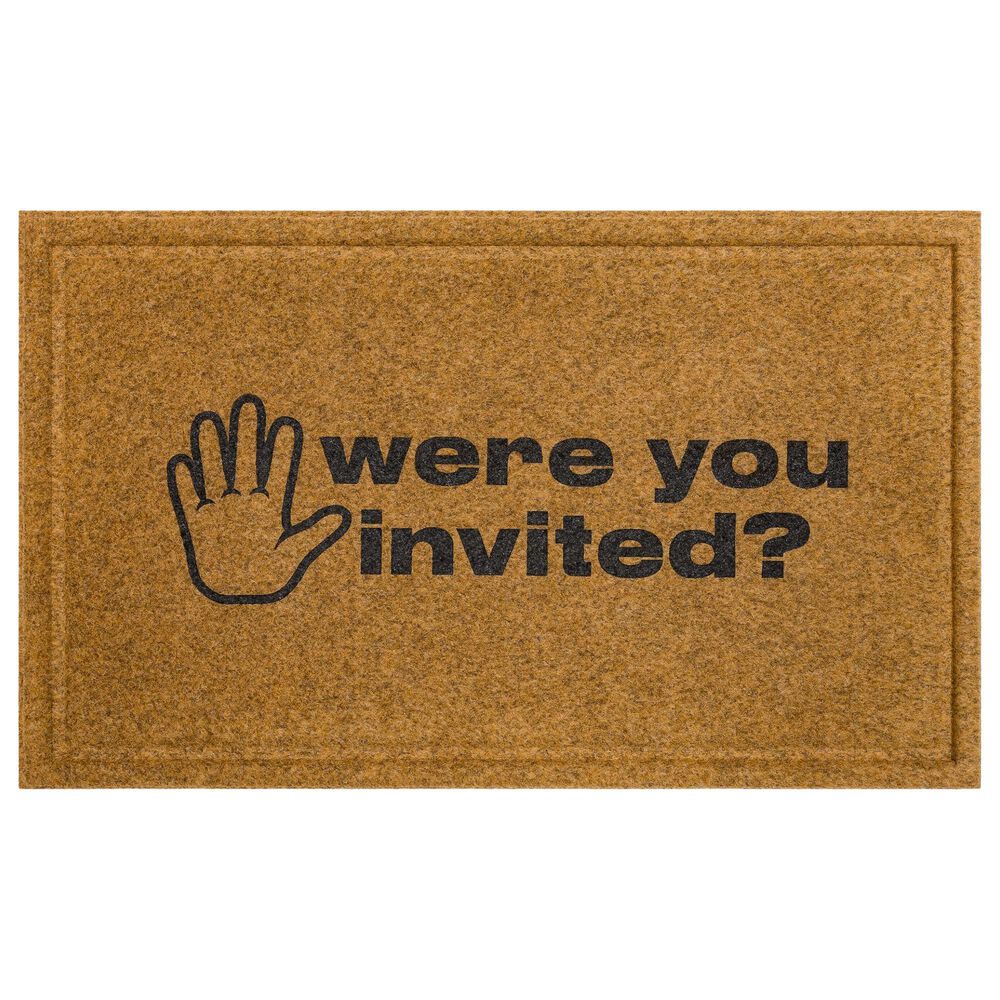 Karastan Bristol Were You Invited 1"6" x 2"6" Natural Door Mat, , large