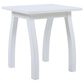 Hearth and Haven Selma Outdoor End Table with Slatted Top and Curved Legs in White, , large
