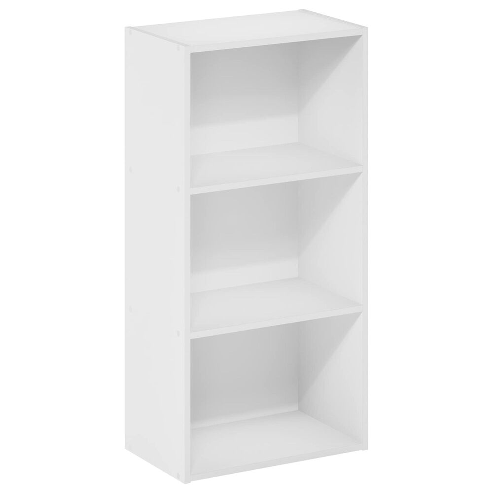 HOMLUX 3-Tier Open Shelf Bookcase in White, , large