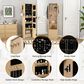 GigaCloud Rotating Jewelry Cabinet with Full-length Mirror, Coat Rack and Shelves in Walnut, , large
