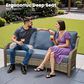 HOMLUX Patio Rattan Sofa Set in Denim Blue, , large