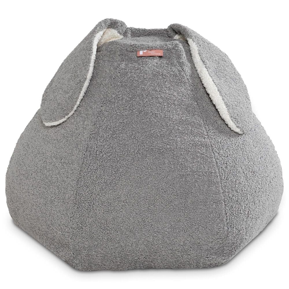 Jaxx HopSeat Bunny Oval Shaped Large Bean Bag Chair in Smoke, , large