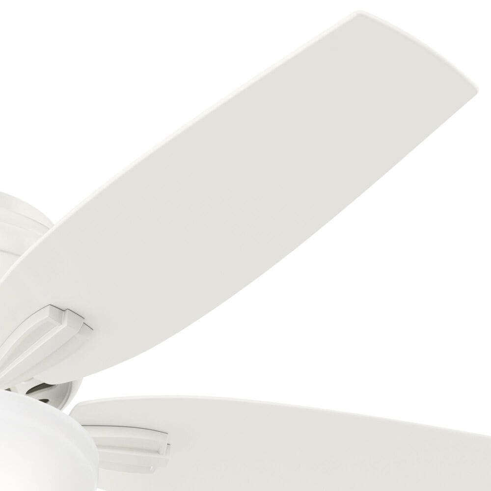 Hunter Newsome Low Profile 52&quot; Ceiling Fan with Lights in Fresh White, , large