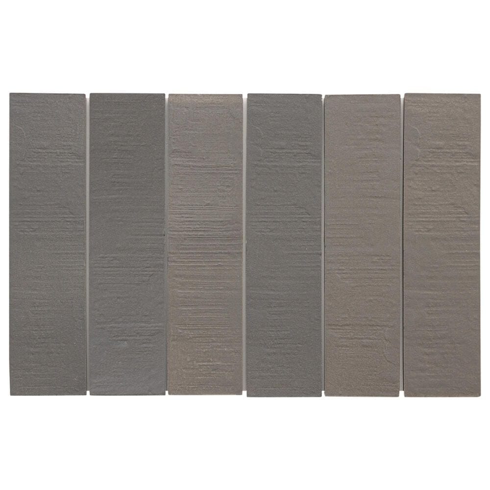 Emser Ikigai Peat 2" x 9" Stacked on 9" x 15" Matte Porcelain Mosaic Sheet, , large