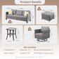 HOMLUX 6-Piece Patio Conversation Set in Dark Gray, , large