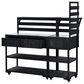 HOMLUX 62.3"" Outdoor Kitchen Island in Black, , large