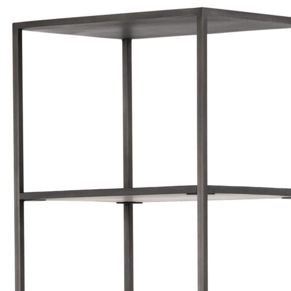 Four Hands Trey 4-Shelf Bookcase in Natural Iron and Black Wash Poplar, , large