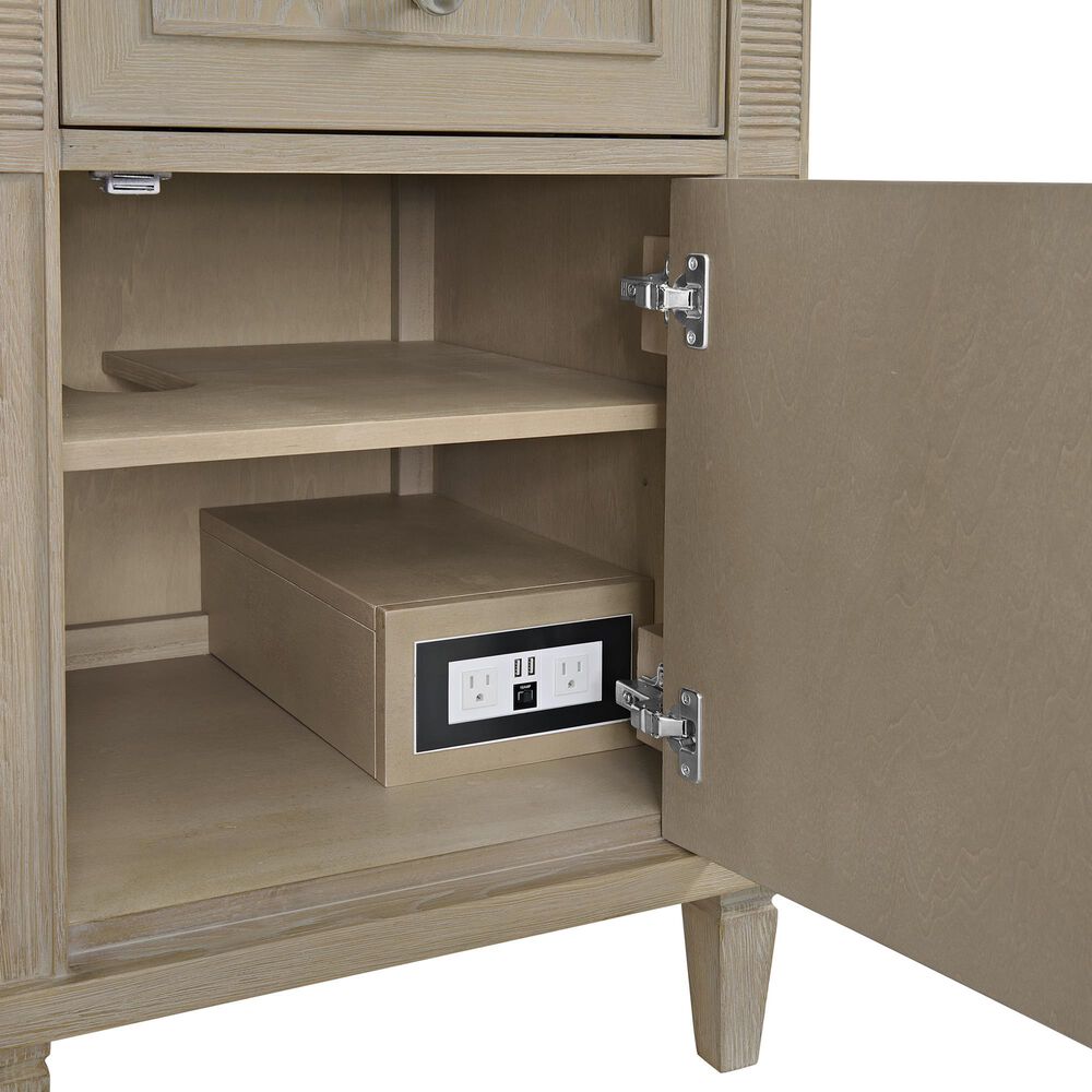 James Martin Vanities Lorelai 60" Double Bathroom Vanity in Whitewashed Oak with 3 cm Eternal Jasmine Pearl Silestone Top, Rectangular Sinks and FreePower Wireless Charger, , large