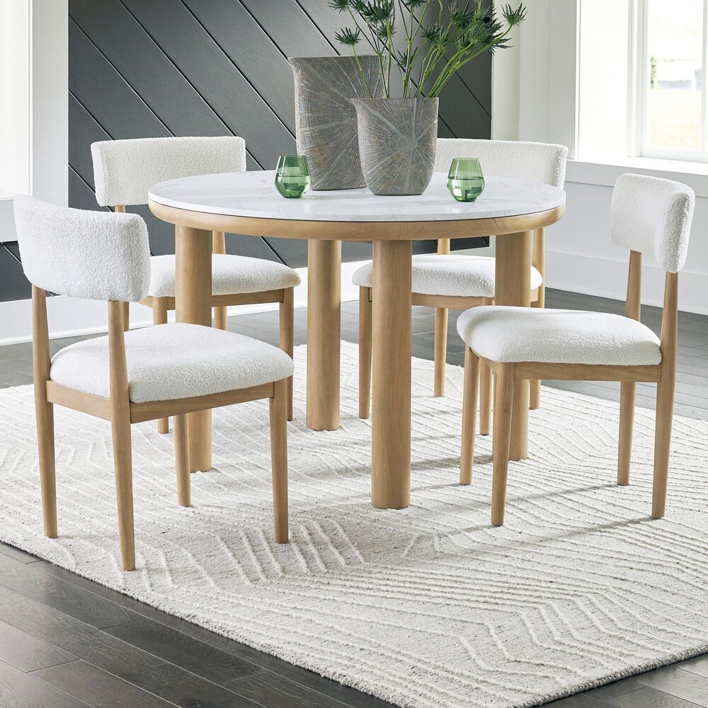 Ashley Sawdyn 5-Piece Dining Set in LigHeight Brown and White, , large