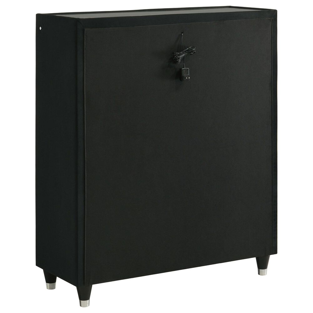 Pacific Landing Lorient Queen 5 Piece Set in Black with Fireplace, , large