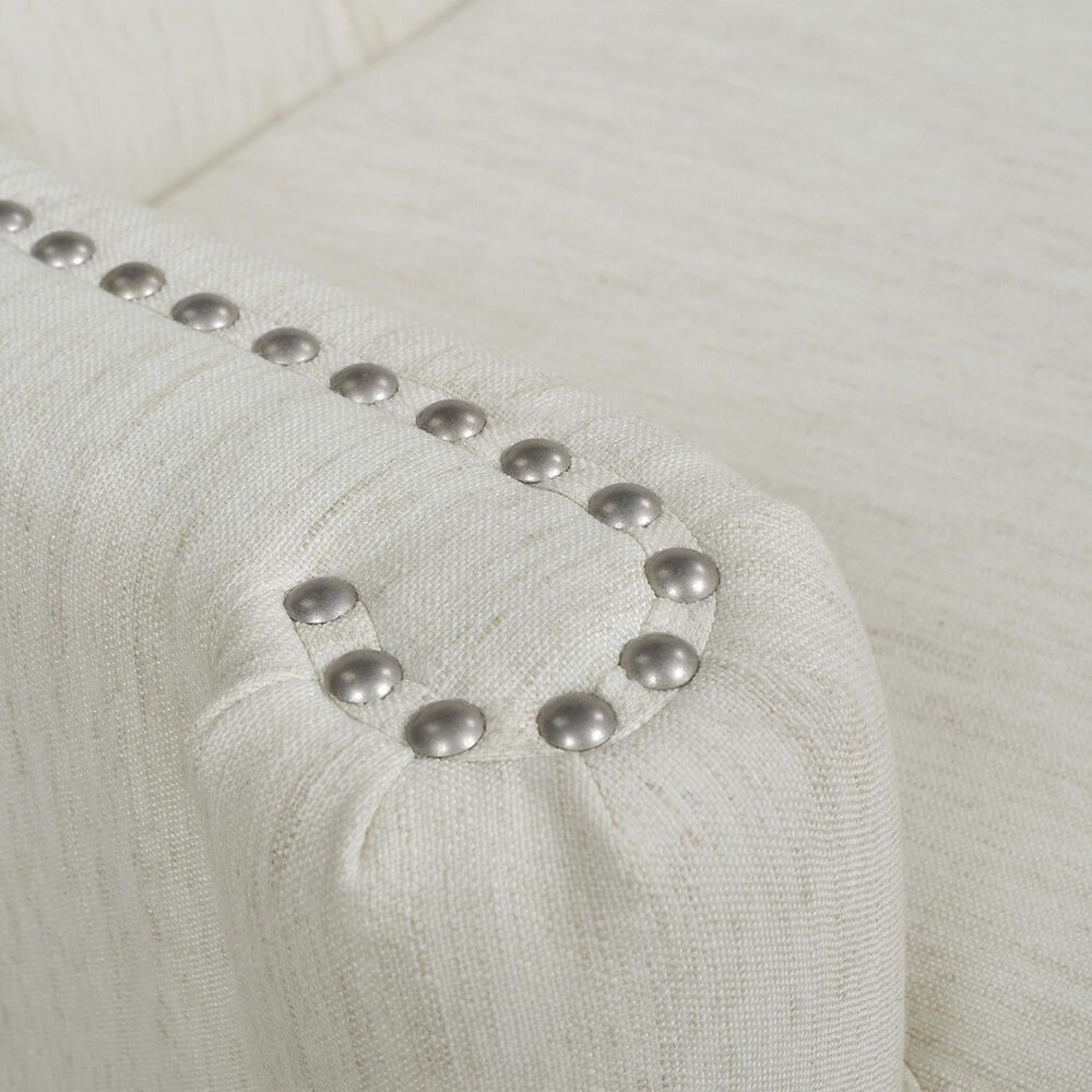 Jennifer Taylor Home Stella Stationary Settee in Natural White NFM