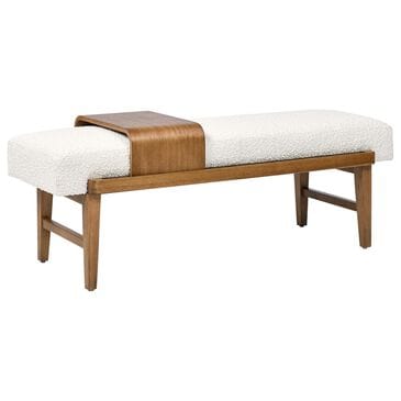 Jennifer Taylor Home Billie Modern Telephone Bench with Sliding Shelf in Natural Brown, , large