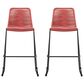 Blue River Shasta Patio Bar Stool with Brick Red Rope Seat in Black (Set of 2), , large