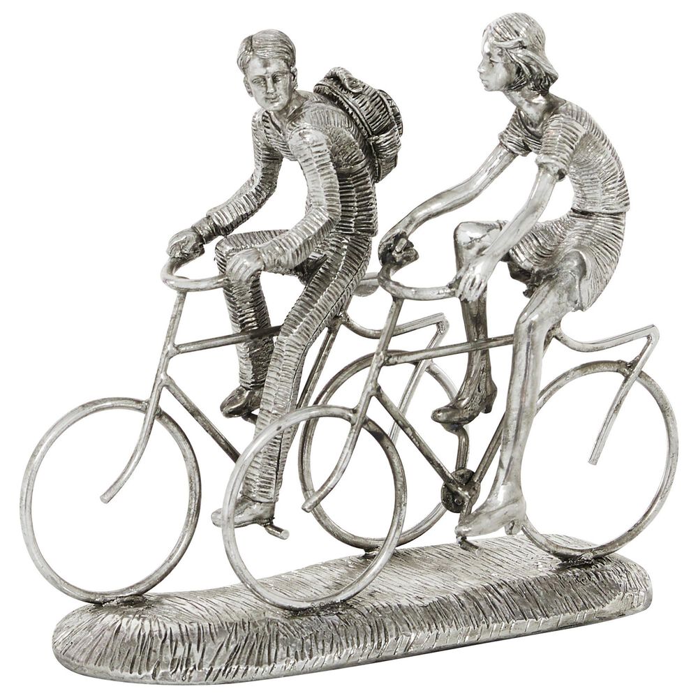 Maple and Jade 10" Contemporary Polystone Sculpture in Silver, , large