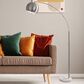 Adesso Astoria Arc Lamp in Brushed Steel and White Marble, , large