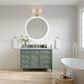 James Martin Vanities Brittany 48" Single Bathroom Vanity in Smokey Celadon with 3 cm Carrara White Marble Top and Rectangular Sink, , large