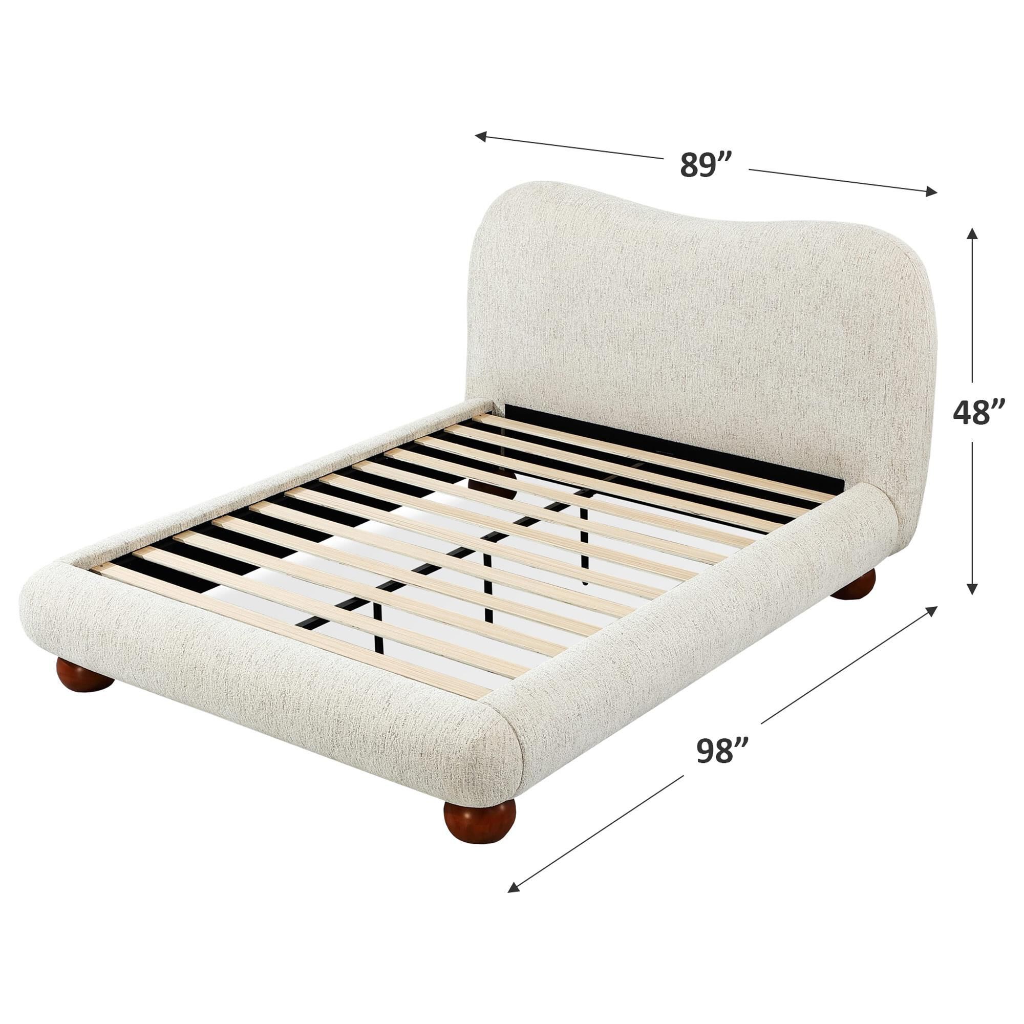 37B Anansi Afra Eastern King Upholstered Platform Bed in Chinchilla