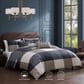 Bebejan 5-Piece King Checkered Comforter Set in Navy and Tan, , large