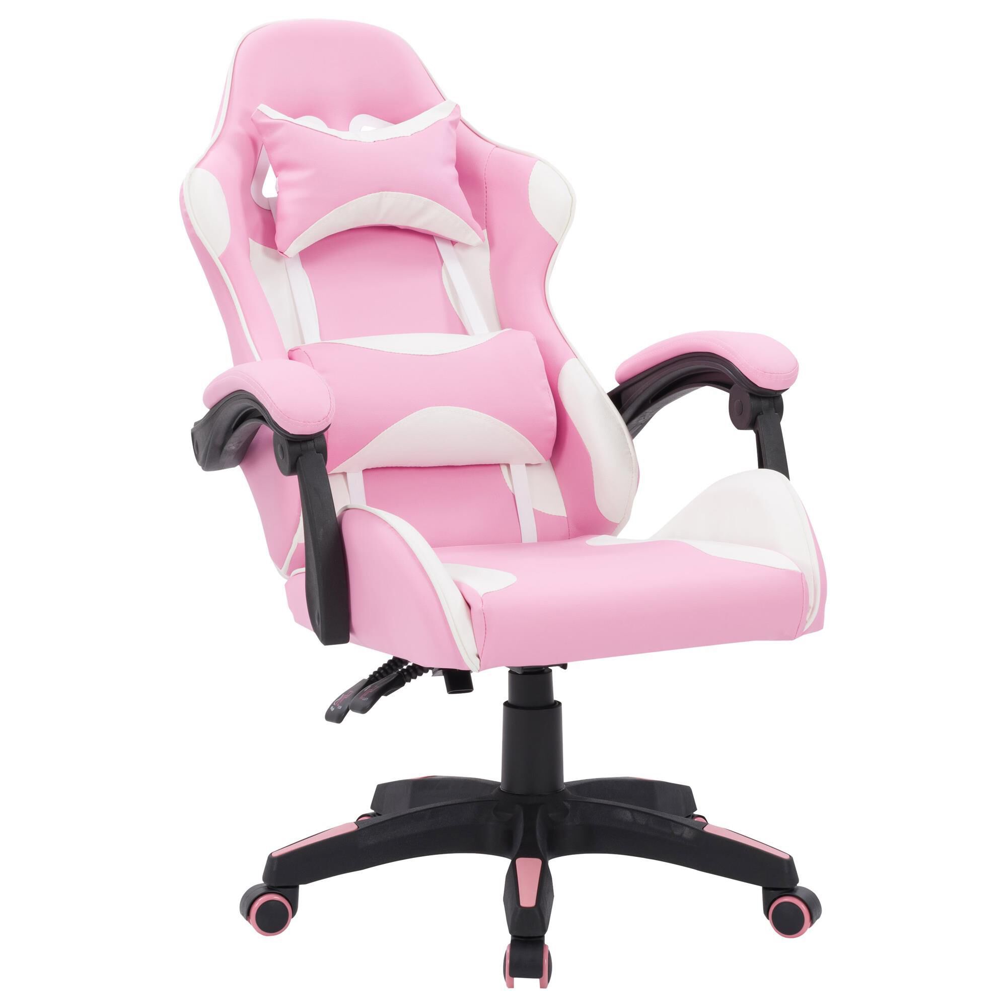 CorLiving Ravagers Gaming Chair in Pink White NFM
