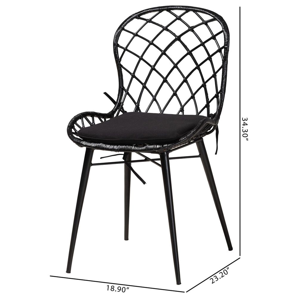 Baxton Studio Sabelle Side Chair in Black (Set of 2), , large