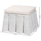 Baxton Studio Palm 27" Square Ottoman in White, , large
