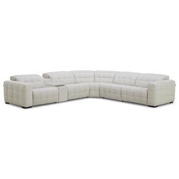 Interlochen 6-Piece Leather Power Reclining Sectional with Power Headrests in Bowden Frost, , large
