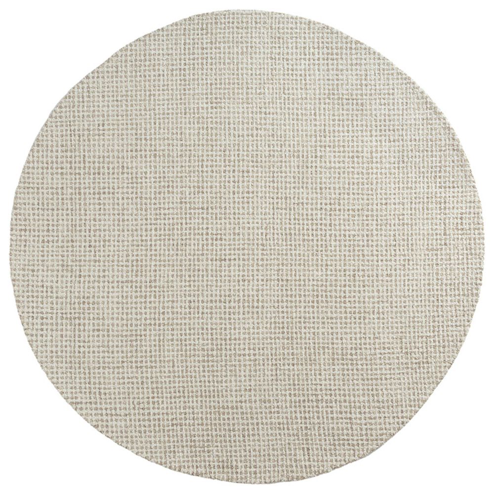 L&R Resources Criss Cross Beige and Ivory 8" Round Area Rug, , large