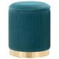 Lumisource Marla 2-Piece Nesting Pleated Ottoman Set Peacock Teal, , large