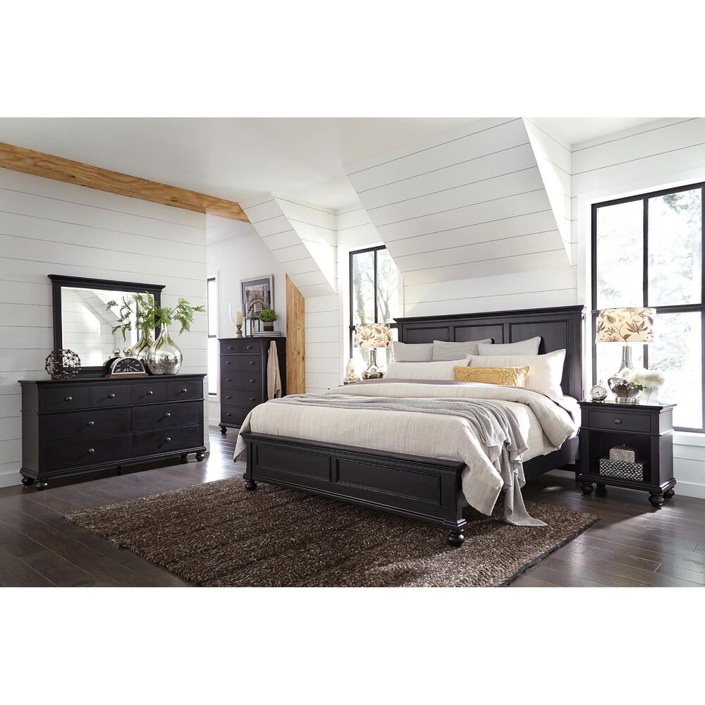 Riva Ridge Oxford 1-Drawer Nightstand in Black, , large