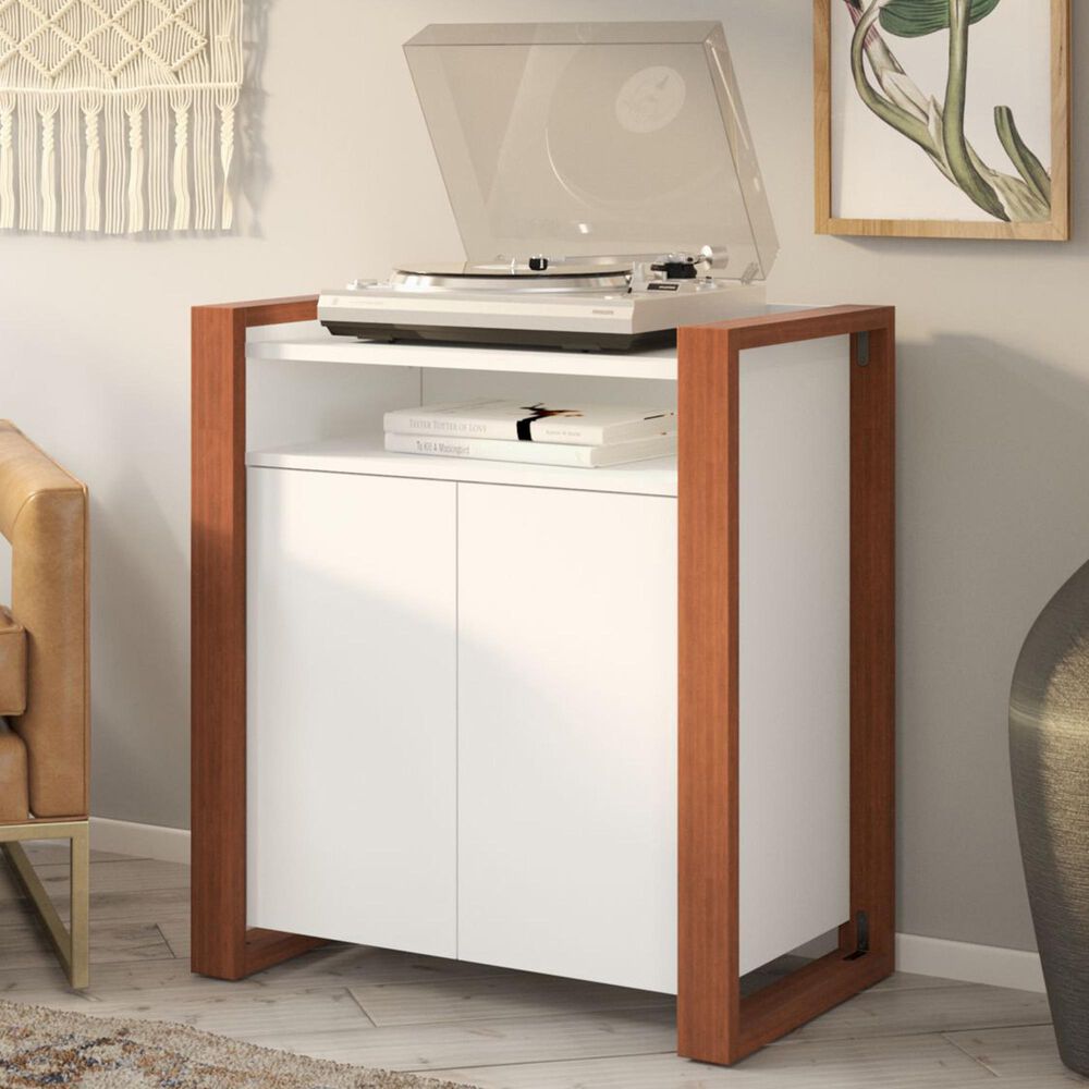 Bush Voss Record Player Stand in Cotton White, , large