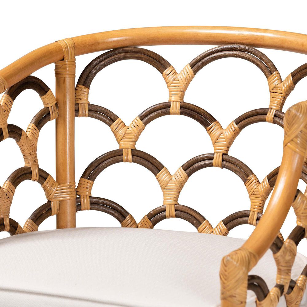 Baxton Studio Veneto Bar Stool in Light Honey and Dark Brown, , large