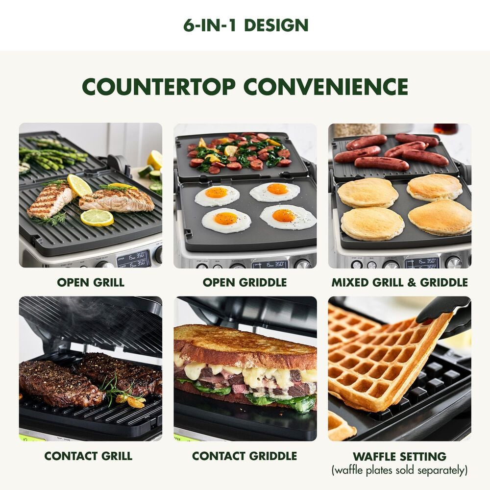 Green Pan Elite 14" Contact Grill and Griddle in Cloud Cream, , large