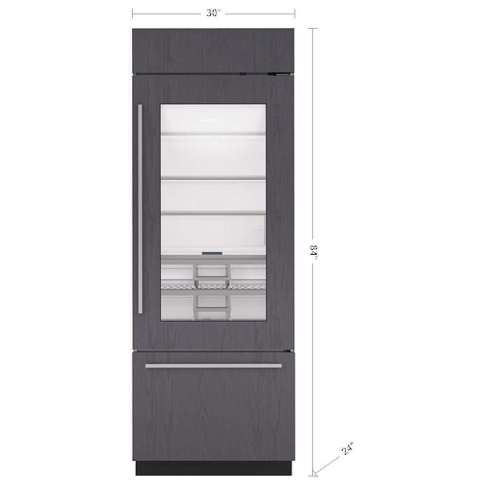 Sub Zero 30&quot; Classic Over-and-Under Refrigerator/Freezer with Glass Door - Panel Ready, , large