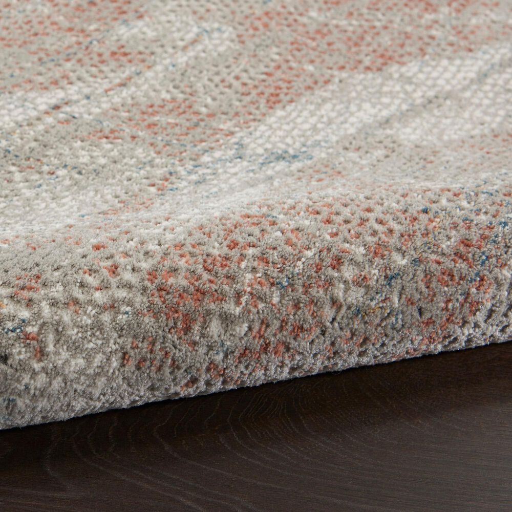 Nourison Rustic Textures Light Grey and Rust 6&#39; x 9&#39; Area Rug, , large