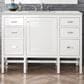 James Martin Vanities Addison 48" Single Bathroom Vanity in Glossy White with 3 cm Eternal Jasmine Pearl Quartz Top and Rectangular Sink, , large