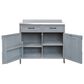HOMLUX 39" Outdoor Kitchen Island with Stainless Table Top in Grey Blue, , large