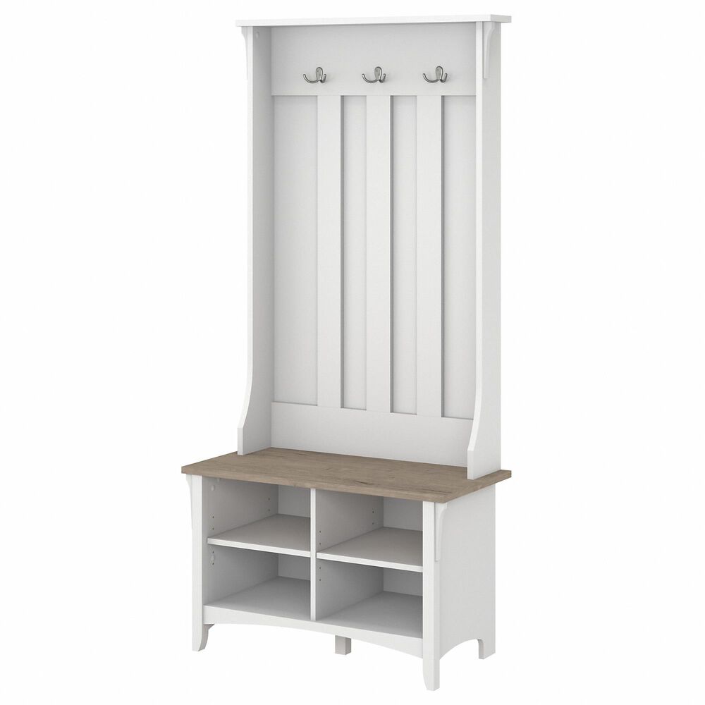 Bush Salinas 3 Piece Entryway Storage Set in Shiplap Gray/Pure White