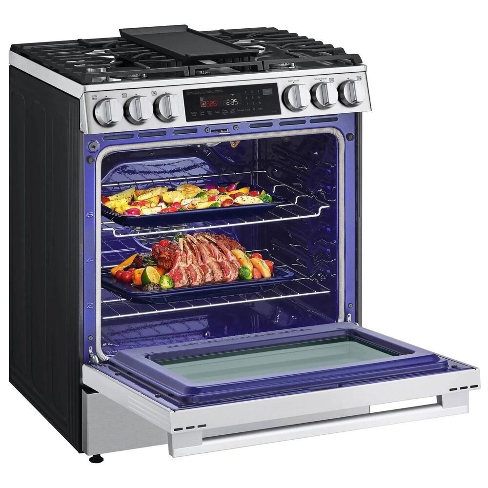 LG 6.3 Cu. Ft. Smart Gas Slide-In Range with ProBake Convection InstaView and Air Fry in PrintProof Stainless Steel, , large