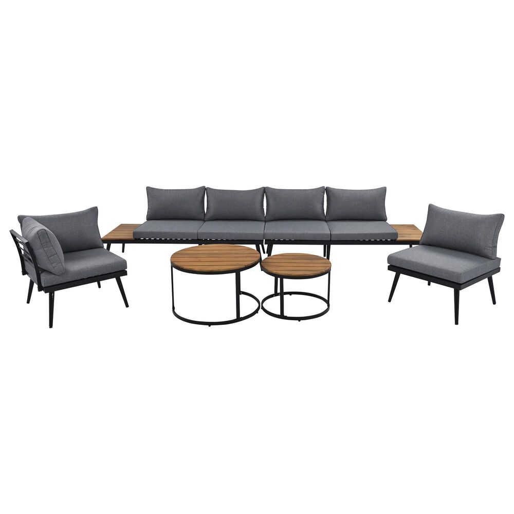 HOMLUX 6-Piece Outdoor Sectional Set in Gray, , large