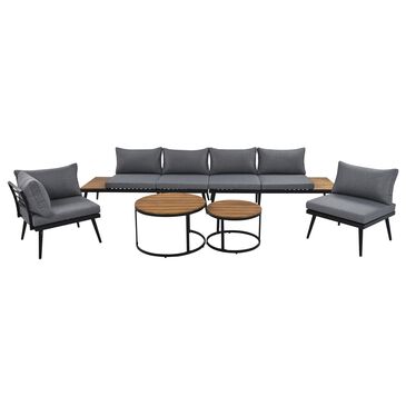 HOMLUX 6-Piece Outdoor Sectional Set in Gray, , large