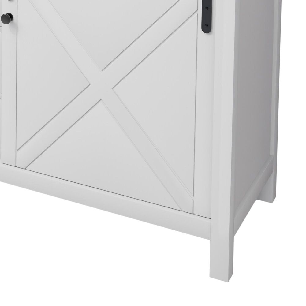 Lexora Home Marsyas 84" Double Bathroom Vanity in White with Grey Quartz Top and Rectangular Sinks, , large