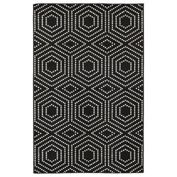 Central Oriental Terrace Tropic Valeria 7"10" x 9"10" Onyx and Snow Area Rug, , large
