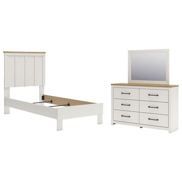 Ashley Linnocreek 3-Piece Twin Bedroom Set in White and Warm Brown, , large